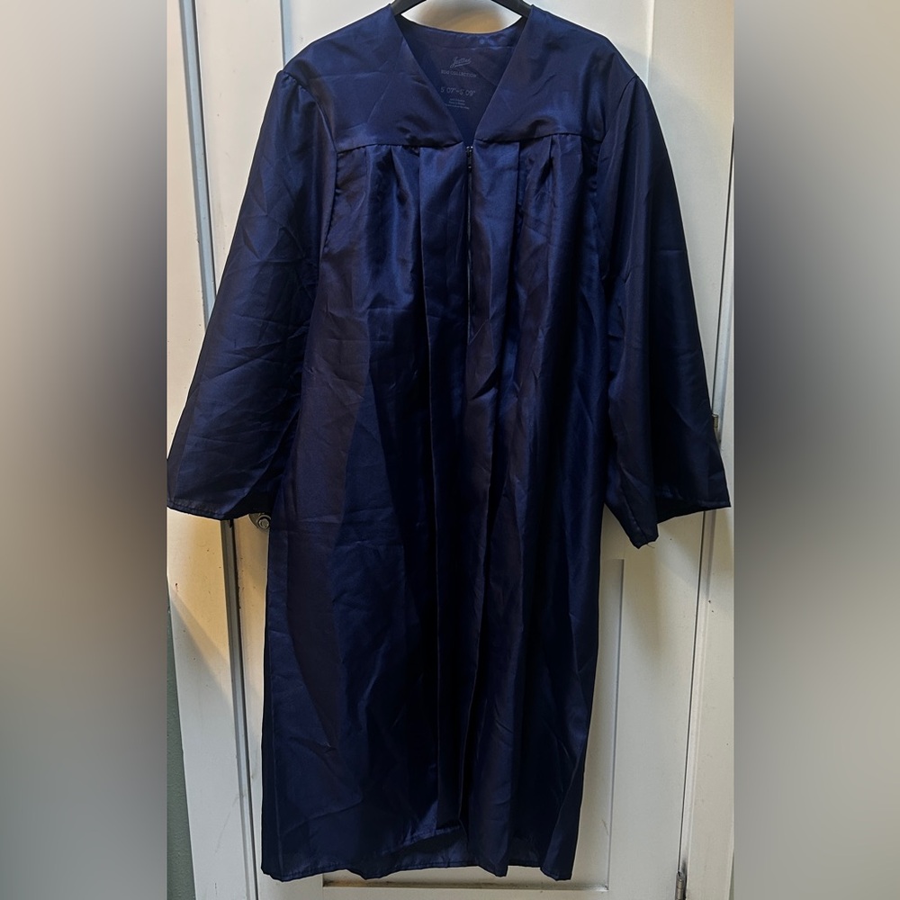 Josten's Dark Blue Navy Blue (purplish?) Graduation Gown 5-7" - 5'9" Full Zipper